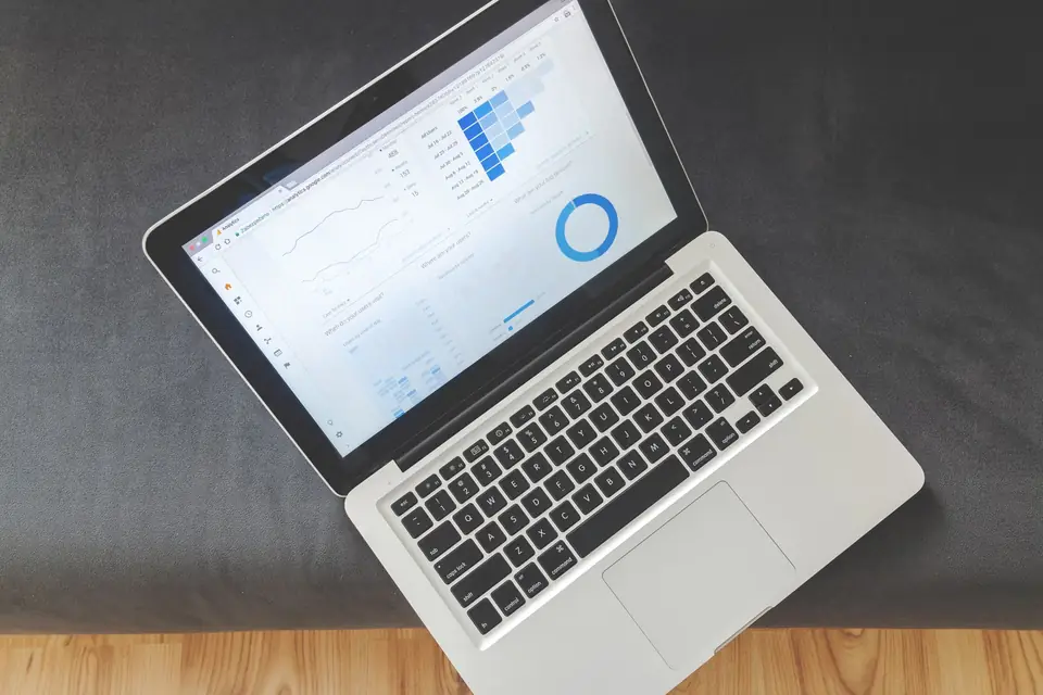 Analytics dashboard open on a laptop, used to identify true SERP competitors