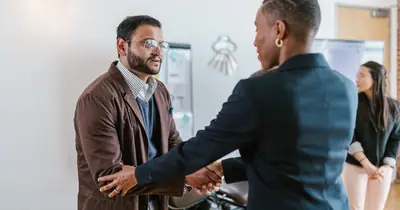 Professionals networking, representing off-page authority and link building