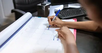 Editorial calendar used to schedule content refreshes and updates