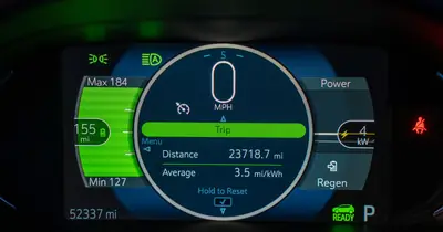 Instrument dashboard showing live performance readouts