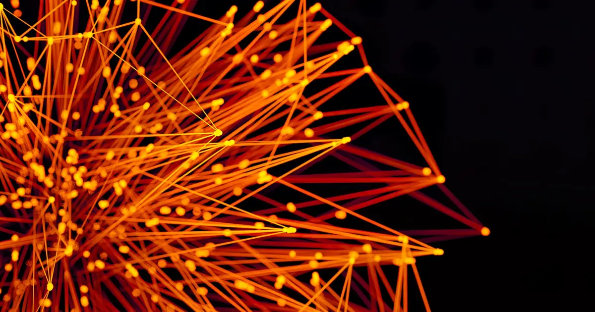 Connected network nodes representing structured data entities and relationships
